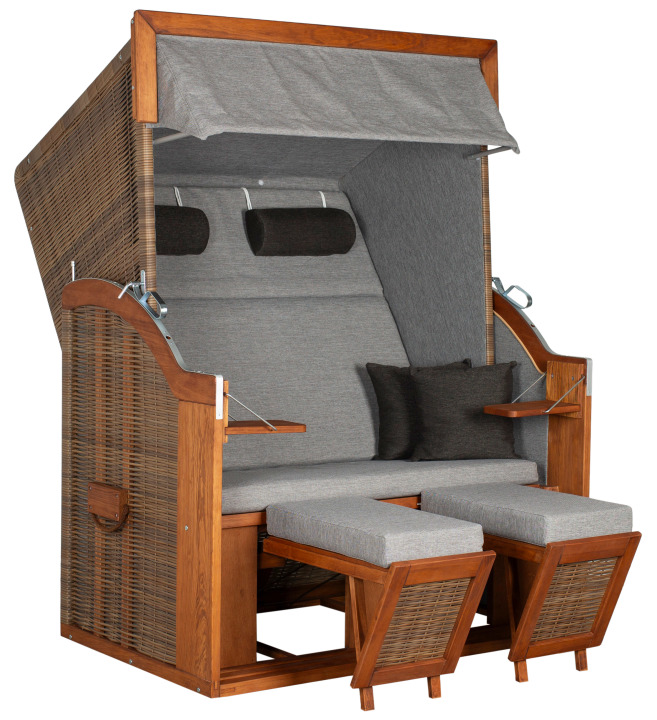 Strandkorb Tinnum Pinie PE griseum Dessin 573 Strandkorb Tinnum Pinie PE griseum Dessin 573